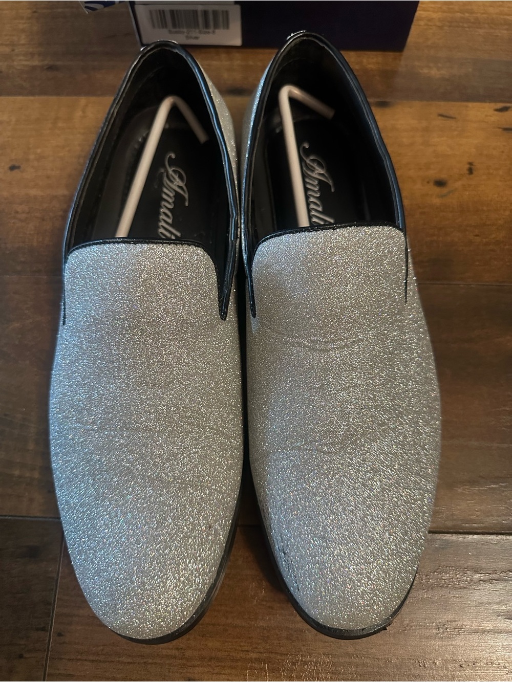 Amalfi Men's Silver Glitter Slip-On Loafers